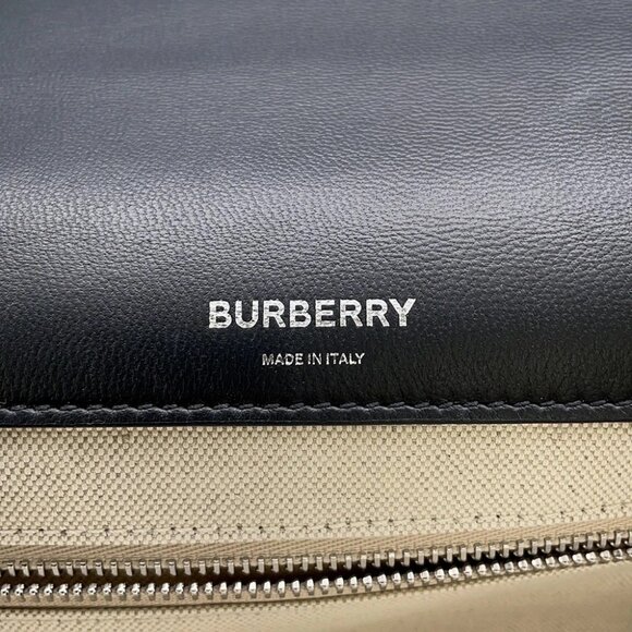 BURBERRY Roller ChainShoulder Canvas/Leather Black/White - Picture 11 of 14